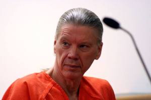 Convicted murderer James Huden listens as Gail Oneal addresses him during his sentencing hearing Tuesday morning. Huden murdered her son