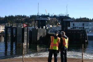 The ferry from Clinton approaches the Mukilteo terminal recently.