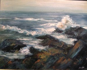 'Seascape' by Sandy Knight will be shown at the UUCWI Gallery of Art March 19 through May 5.