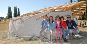 More than 30 children helped mix cob to build the cob playhouse at Tilth Sustainability Campus. Some kids who helped are Birdie Holtby