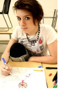 Artist Cygne Lachasse is one of the Draw and Design Studio class students from South Whidbey High School featured in the “Aesthetic Nutrients” art show in the Front Room Gallery. At top