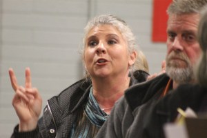 Tisa Seely was among several parents upset with South Whidbey School District’s decision to relocate South Whidbey Academy to an unoccupied north wing of South Whidbey High School. Parents and students met with school leaders to discuss the program.