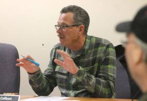 Langley Mayor Tim Callison explains the process ahead of the Spyhop owners for obtaining a business license to the Langley City Council on Monday night.