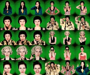 Amy Walker posed for 30 record covers in a variety of vintage clothes and wigs for her 'Discourse on Accents' album produced by Third Man Records.