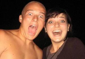 Brandi Porter clowns around with her brother Charles “Mack” Porter III