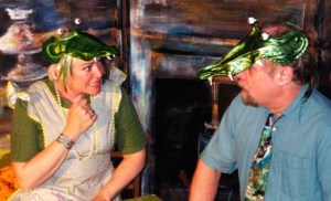 Sam Cass as Mrs. Green and Kent Junge as Mr. Green go through the joyous paces of their fun-filled alligator lives in the Whidbey Children’s Theater musical production of “Meet the Greens.” The show opens at 7:30 p.m. Friday