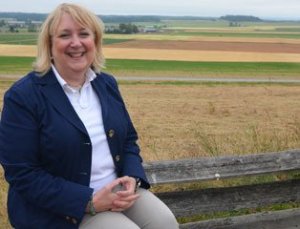 Lisbeth Cort takes in the expanse of Ebey’s Landing.