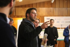 Zach Simonson-Bond of Clinton asks Washington State Department of Transportation officials about parking considerations in Mukilteo for Whidbey Island commuters and visitors near the proposed new terminal. The answer at the Tuesday meeting in Clinton was that there’s no money for it.