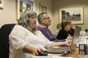 Evan Thompson / The Record Langley Clerk and Treasurer Debbie Mahler explains the reasoning behind the city&rsquo;s 1 percent property increase at a city council meeting on Monday night.
