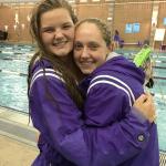 Evan Thompson / The Record                                South Whidbey&rsquo;s Kinsey Eager (left) and Ally Lynch (right) qualified for the Class 1A/2A girls swimming and diving state championships at a district meet this past weekend.