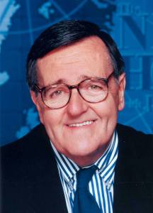 Contributed photo Nationally acclaimed reporter and Washington commenter for PBS NewsHour, Mark Shields, discussed the state of American politics with Langley resident Robert Merry.