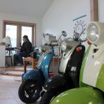 Kyle Jensen / The Record                                Springer boots up the computer that operates Langley Community Radio. The radio station shares the same unit as his other businesses, Whidbey Island Moped and RC Quadcopters.