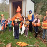 Contributed photo                                Cub Scouts Christopher Bunch, Trey Heikilla, Jack Franklin, Alexander Zarifis and Callum Keith participated in a cleanup of Sills Road on Nov. 12. Parents, siblings and friends also participated in the effort.