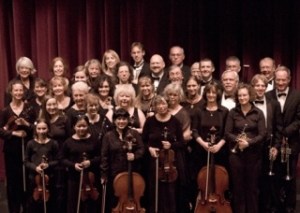 Members of the Saratoga Chamber Orchestra are front row: Gloria Ferry-Brennan