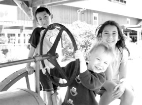 A trio of visitors from Georgia