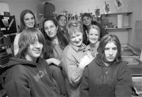 Hometown Hero Judi Slepyan can typically be found surrounded by Bayview photography students such as