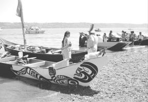 Nearly 25 dugout canoes