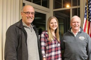 Kyle Jensen / The Record                                New South Whidbey Fire/EMS volunteers Mark Jabbusch (left) and Amanda Walsh joined the district alongside Chief Rusty Palmer (right).