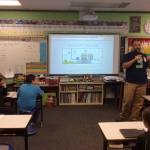 Contributed photo                                Aaron Racicot recently taught South Whidbey Elementary School students in Rachel Kizer&rsquo;s class about coding.