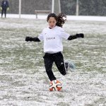 Evan Thompson / The Record                                South Whidbey Reign&rsquo;s Nicole Murnane prepares to pass the ball to a teammate on Saturday at South Whidbey High School.