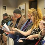 Evan Thompson / The Record                                Around 20 people gathered in the Langley City Hall council chambers to discuss ways of thwarting illicit behavior at Seawall Park.
