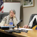 Evan Thompson / The Record                                Langley City Councilwoman Rene Neff (left) agreed with City Councilwoman Dominique Emerson&rsquo;s proposal to wait nine months before making a determination on Seawall Park. To her left is City Councilman Bruce Allen.