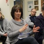 Evan Thompson / The Record                                Langley Middle School physical education teacher Kathy Gianni criticized the South Whidbey School Board for not providing teachers with a platform to give input on how students will divvied up in the South Whidbey School District following the potential closure of Langley Middle School.