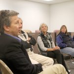 Evan Thompson / The Record                                South Whidbey School District Superintendent Jo Moccia speaks about the potential closure of Langley Middle School at a public workshop meeting on Wednesday night in South Whidbey Elementary School&rsquo;s community room.
