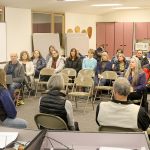Evan Thompson / The Record &mdash; Parents, teachers and community members listen to the South Whidbey School Board as they discuss the closure of Langley Middle School at a workshop on Jan. 11. The board will vote whether or not to the close the historic school at 6:30 p.m. on Jan. 25 at South Whidbey Elementary School.