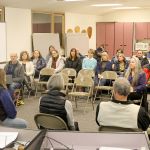 Evan Thompson / The Record &mdash; Parents, teachers and community members listen to the South Whidbey School Board as they discuss the closure of Langley Middle School at a workshop on Jan. 11. The board will vote whether or not to the close the historic school at 6:30 p.m. on Jan. 25 at South Whidbey Elementary School.