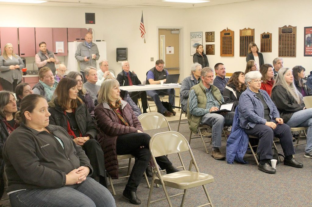 Evan Thompson / The Record &mdash; Parents, staff and community members attended Wednesday night&rsquo;s meeting.