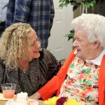 Kyle Jensen / The Record &mdash; Brodie caught up with family throughout the birthday party, including her granddaughter Kay Archburn.