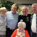 Kyle Jensen / The Record &mdash; All of Brodie&rsquo;s surviving children celebrated her birthday by her side. Left to right: Marilyn Lueken, Dick Brantley, Del Brodie and Ralph Brodie.