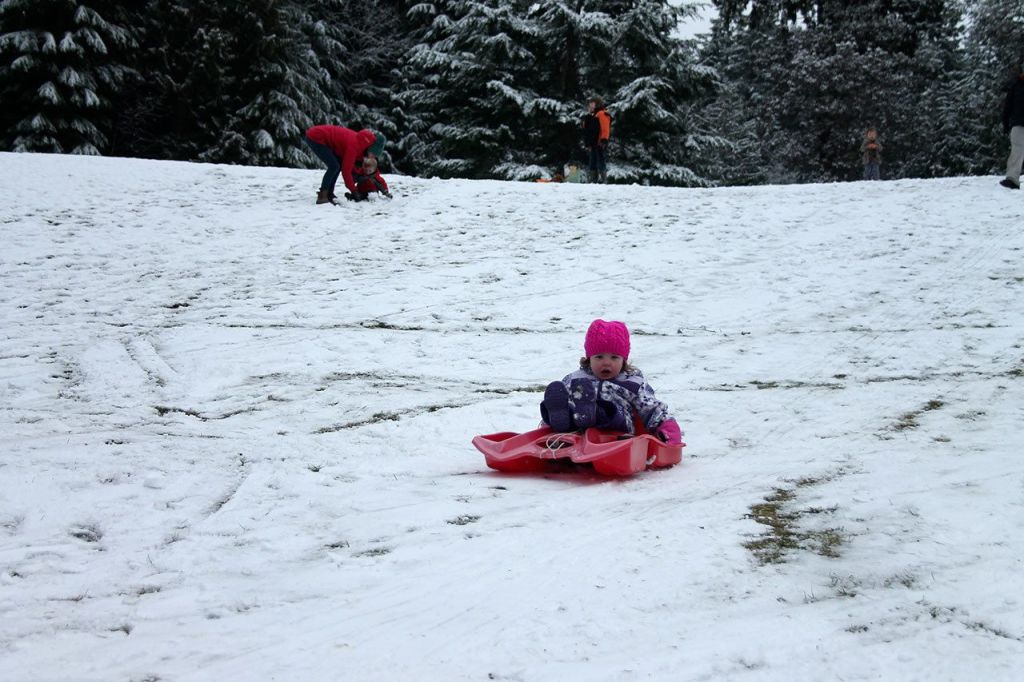Kids swap books for boards, sleds and skis after Monday snowfall