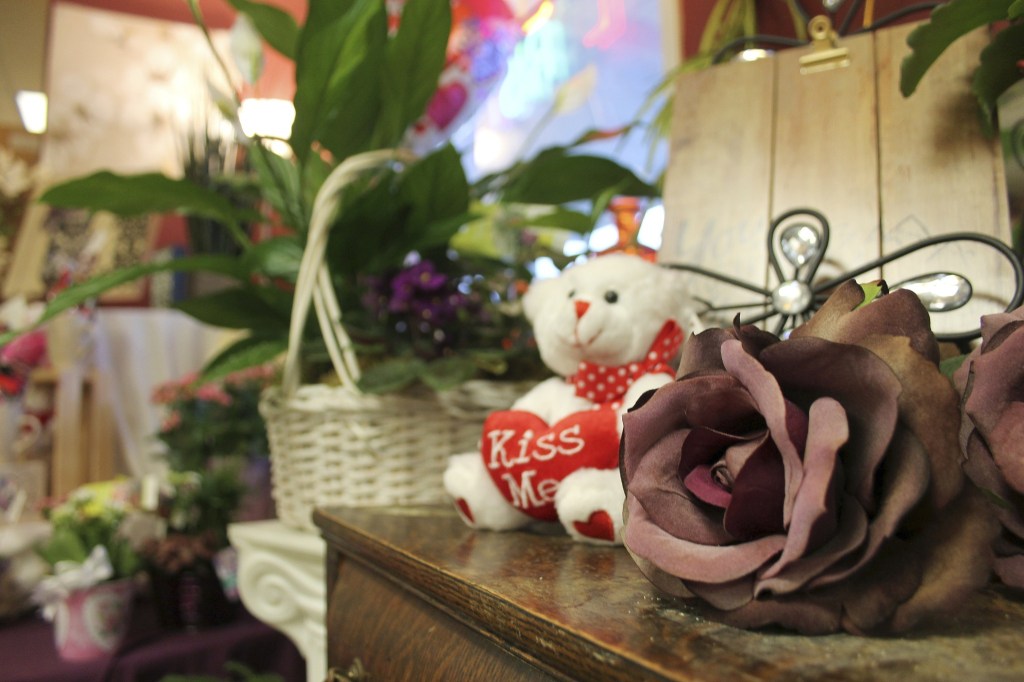 Kyle Jensen / The Record &mdash; Flowers By The Bay owner Tracy Schultz says Valentine&rsquo;s Day is just behind Christmas as the store&rsquo;s busiest time of year.