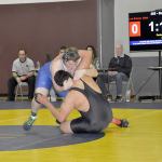 Melissa Newman photo &mdash; South Whidbey senior Chase Barthlett pinned Zillah&rsquo;s Luis Briones in the first round of the class 1A Region 2 tournament on Feb. 11. Barthlett eventually qualified for the state tournament.
