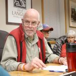 Evan Thompson / The Record &mdash; Langley City Councilwoman Bruce Allen listens to City Councilwoman Rene Neff as they discuss an &ldquo;inclusive city&rdquo; resolution that was adopted as a first reading on Tuesday night at City Hall. Allen was one of three council members who opposed a sanctuary city ordinance.
