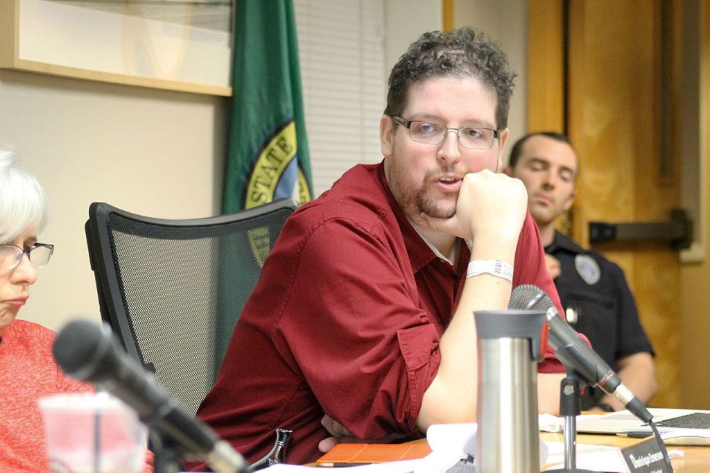 Evan Thompson / The Record &mdash; City Councilman Thomas Gill suggested changing City Councilwomen Rene Neff and Dominique Emerson&rsquo;s proposed resolution from &ldquo;sanctuary city&rdquo; to &ldquo;inclusive city.&rdquo;