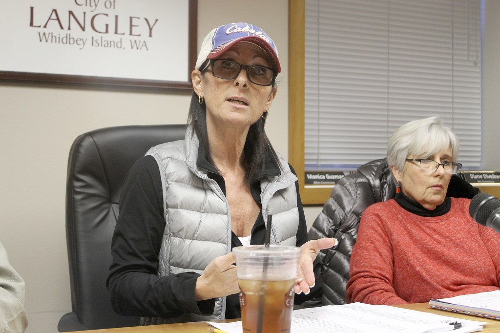 Evan Thompson / The Recod &mdash; Langley City Councilwoman Ursula Shoudy discusses her thoughts and feelings about the sanctuary city discussion at the city council&rsquo;s regular monthly meeting on Tuesday night at City Hall.