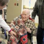 Evan Thompson / The Record &mdash; Web Halvorsen, a half-track commander with the 6th Armored Division who fought in the Battle of the Bulge, was also honored.