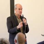 Evan Thompson / The Record &mdash; Congressman Rick Larsen answered questions about the Affordable Care Act, growler jets at Coupeville Airpark and other assorted issues at a town hall talk on Saturday at Langley United Methodist Church.