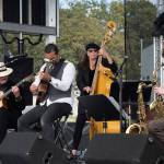 Contributed photo &mdash; Eric Vanderbilt-Matthews (right) performs with Hot Club of Troy at the Oak Harbor Music Festival. Right to left: Vanderbilt-Matthews, Kristi O&rsquo;Donnell, Troy Chapman and Keith Bowers.