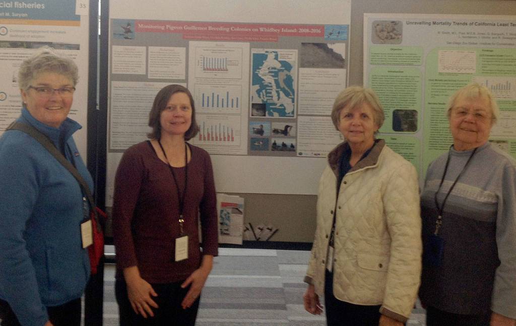 Contributed photo &mdash; The team presented their findings at the International Seabird Conference in Tacoma. Left to right: Ann Casey, Govinda Rosling, Frances Wood and Phyllis Kind.