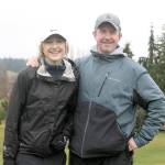 Evan Thompson / The Record &mdash; Kolby and Garth Heggenes take a quick break from girls golf practice on Thursday afternoon at Useless Bay Golf and Country Club to pose for a photo. Kolby placed second in the class 1A girls golf state championships as a sophomore and is poised to contend for a state title this year. Garth Heggenes, her father, is the head coach of the program.