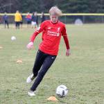 Evan Thompson / The Record &mdash; Oliver Lauritsen, a foreign exchange student from Denmark, recently joined South Whidbey&rsquo;s boys soccer team this spring and will help the Falcons&rsquo; attack as a midfielder.