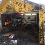 Justin Burnett/The Record &mdash; A Columbia Beach Drive home was damaged Monday during a mudslide. It was one of several that has hit South Whidbey over the past two weeks.