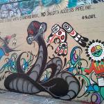 Contributed photo &mdash; Tyler Read&rsquo;s NoDAPL (No Dakota Access Pipeline) mural titled, &ldquo;How the Protectors Defeated the Black Snake.&rdquo;