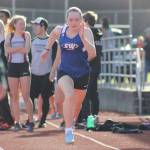 Evan Thompson / The Record &mdash; Falcon senior Chloe Hood placed fifth in the long jump with a mark of 13 feet, 9.5 inches.