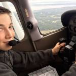 Rowen Stephens photo &mdash; Rowen Stephens flies mentor Aaron Simpson&rsquo;s Cessna 150 Aerobat, Scarlett.