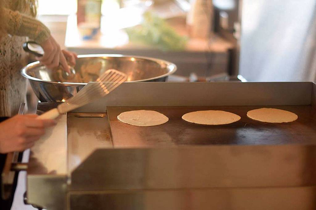 Contributed photo &mdash; Handmade tortillas are made throughout the day at Rocket Taco. Their tortillas are made from two thirds corn and one third flour.